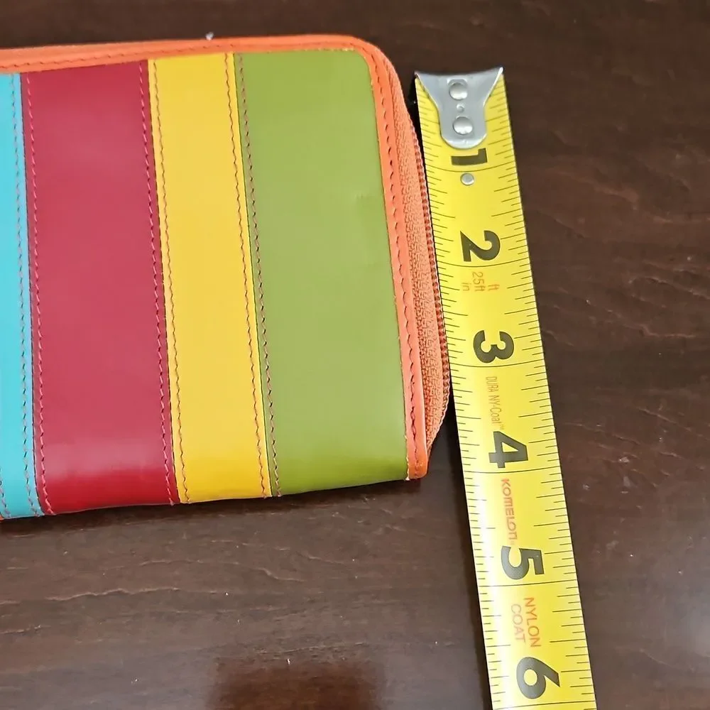 Striped Leather Wallet